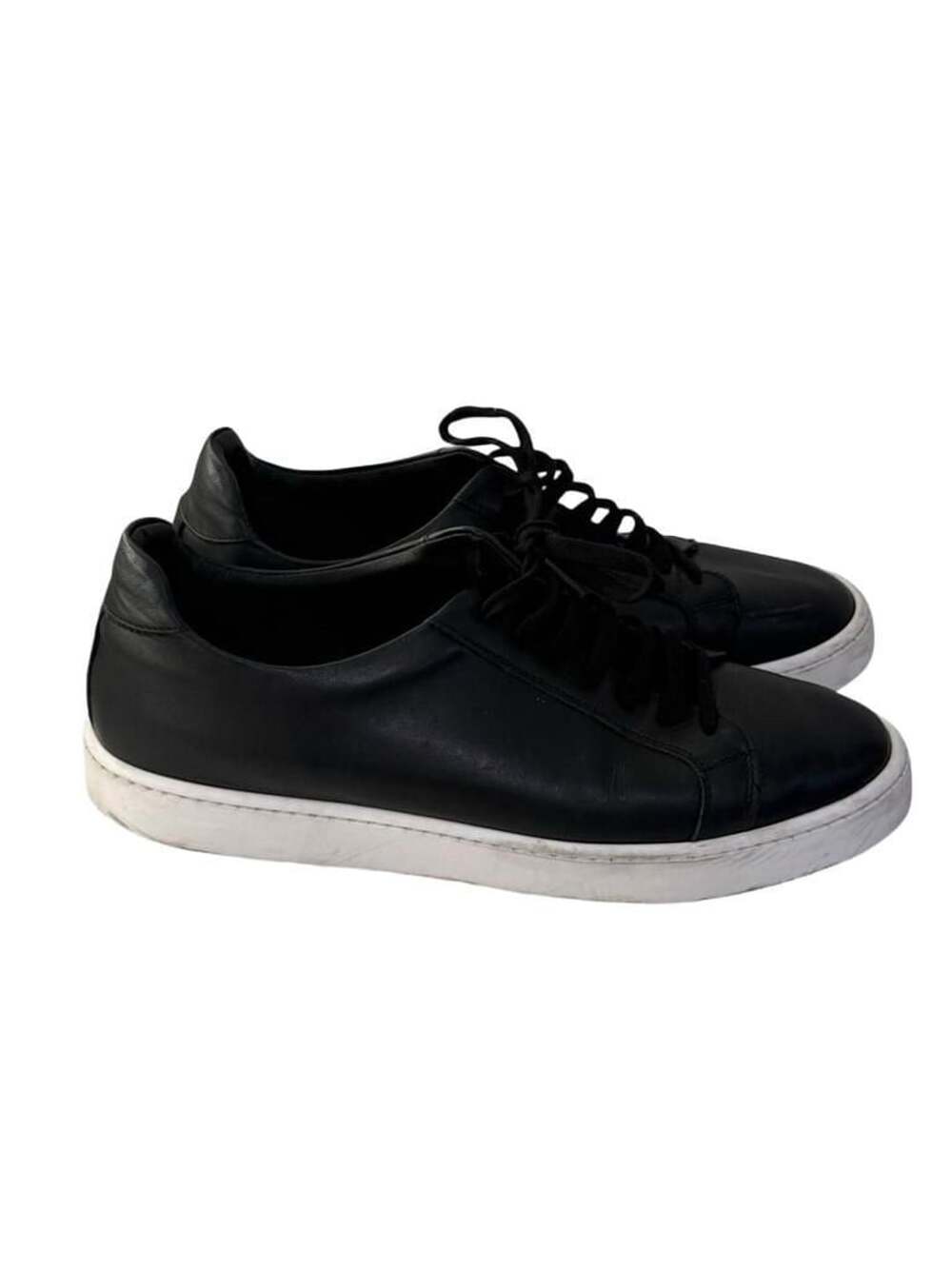 Bruno Magli Black Leather Lace-up Sneakers 10.5 us